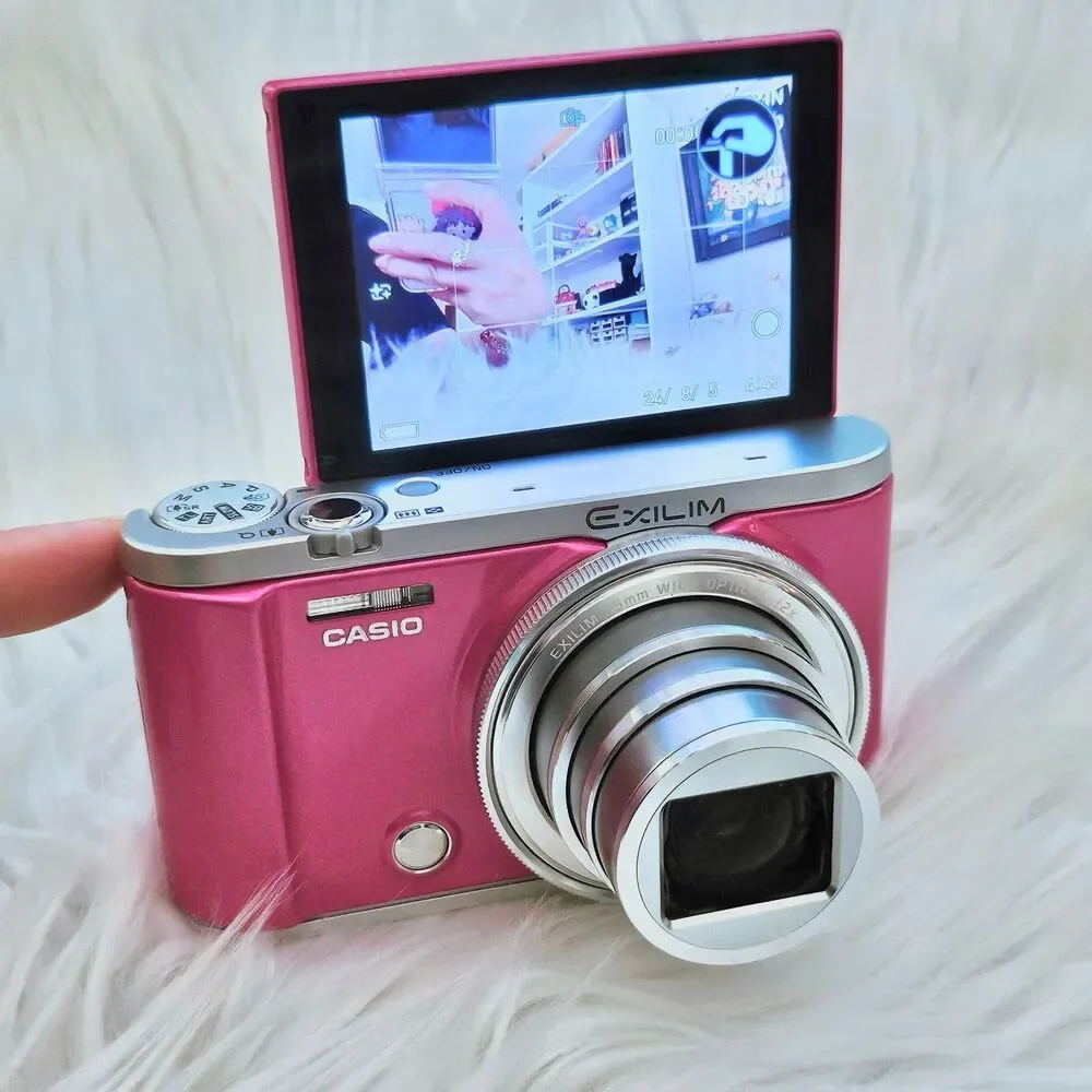 RARE Casio ZR3200 High Speed EXILIM EX-ZR3200 Pink Compact Digital Camera Selfie